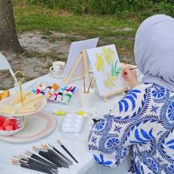 First painting with sisters session